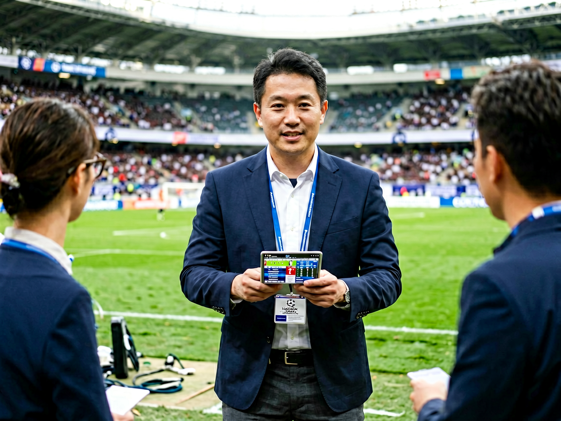 体育新闻记者赛场报道